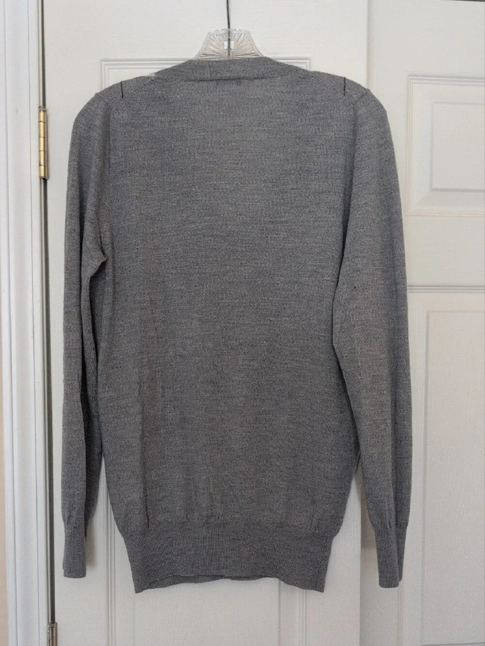J. Crew Gray Argyle V-Neck Sweater